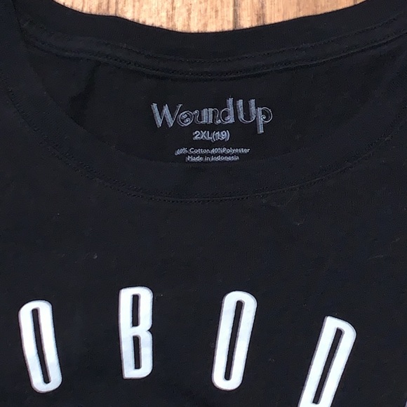 Girls Misses 2XL size 19 NOBODY CARES short sleeve top - Picture 3 of 3